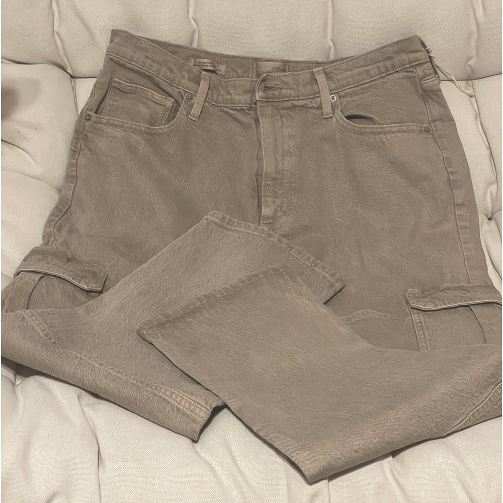 Tan Womens Cargo Jeans